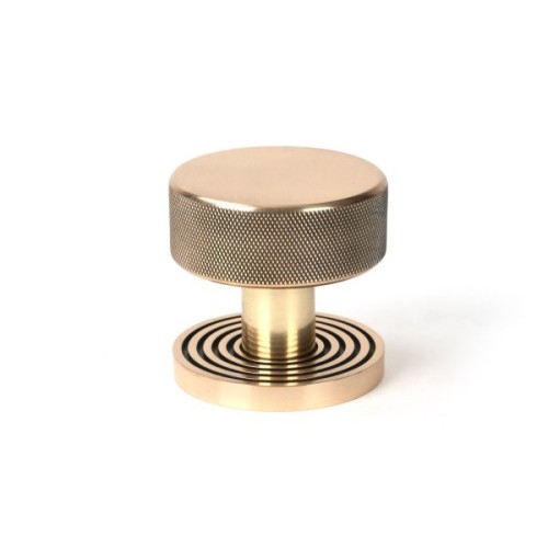 BROMPTON KNURLED MORTICE / RIM DOOR KNOBS - (4 ROSE OPTIONS)